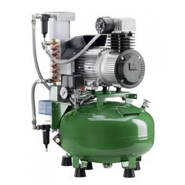 Diplomat Dental KD 224 DB - безмасляный компрессор для 2-х стоматологических установок, с осушителем, с кожухом, с ресивером 24 л (100 л/мин)