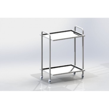 Виталия СИП2 С - столик передвижной инструментальный, 2 полки из нержавеющей стали