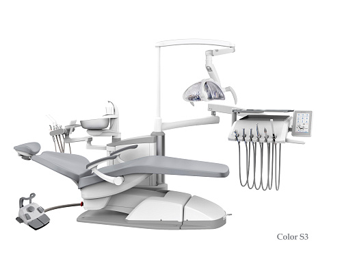 SILVERFOX 8000C-SRS0 – Стоматологическая установка с нижней подачей и с мягкой обивкой