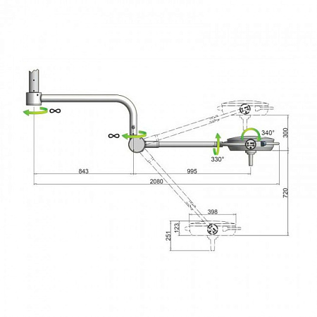 Tecno-Gaz Orion 40 - операционный потолочный бестеневой LED светильник