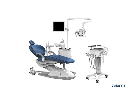 SILVERFOX 8000B SMS0 – Стоматологическая установка с подкатным блоком врача и с мягкой обивкой