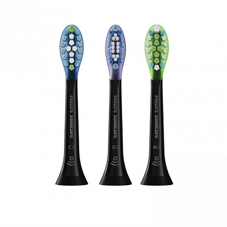 Philips Premium HX9073/33 - набор стандартных насадок черного цвета для электрической зубной щетки (3 шт.)
