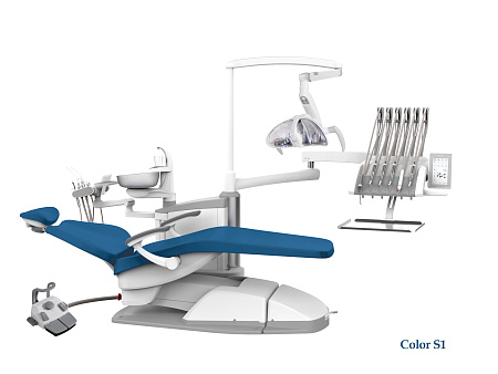 SILVERFOX 8000C-SRS0 – Стоматологическая установка с верхней подачей и с мягкой обивкой