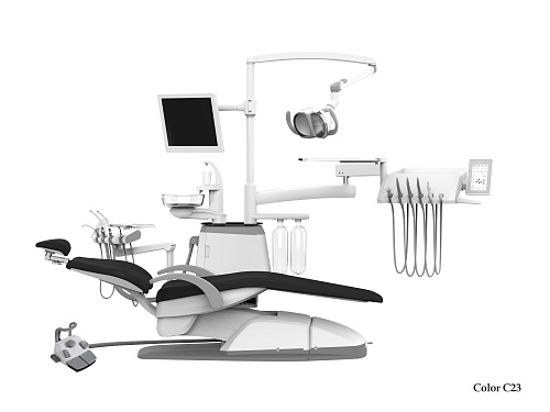 SILVERFOX 8000C-SRS0 Classic – Стоматологическая установка с нижней подачей и мягкой обивкой